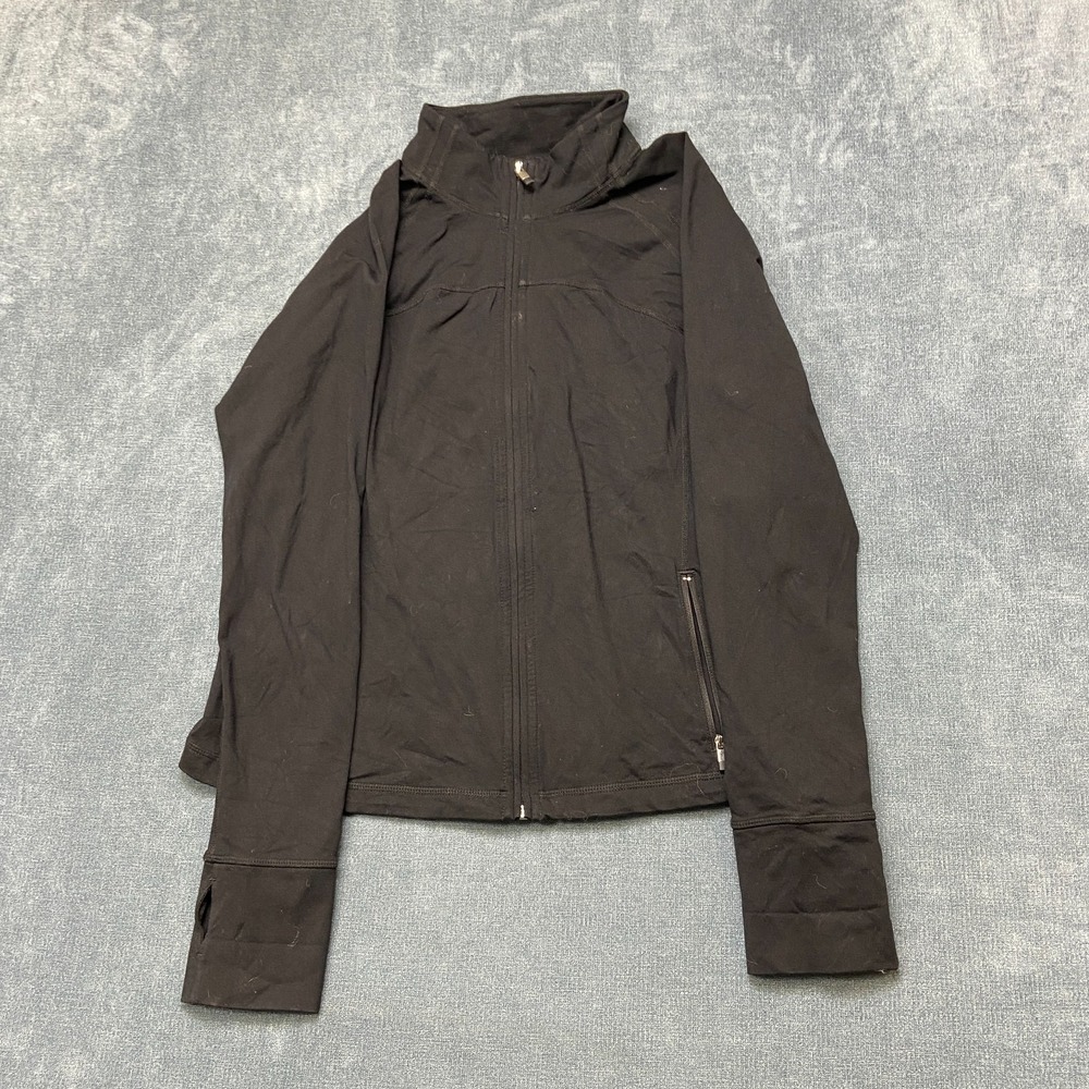GapBodyFit Jacket Womens Large Black Full Zip Thumb Hole Workout Yoga Stretch